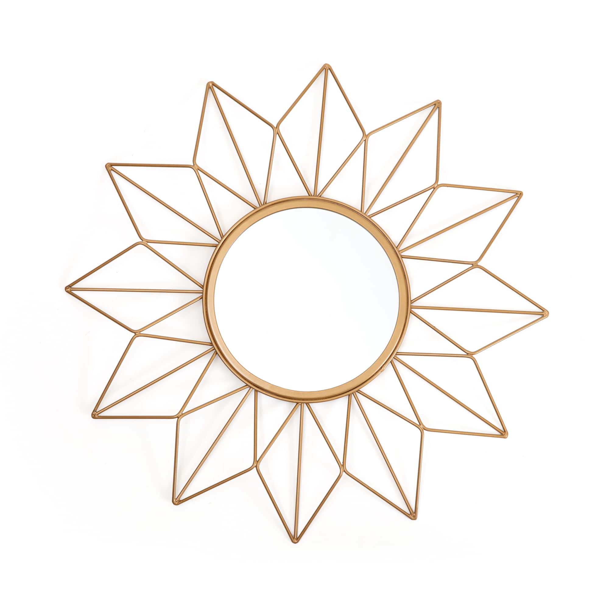 Habitat Decor 24" Narci Gold Floral Wall Mirror
